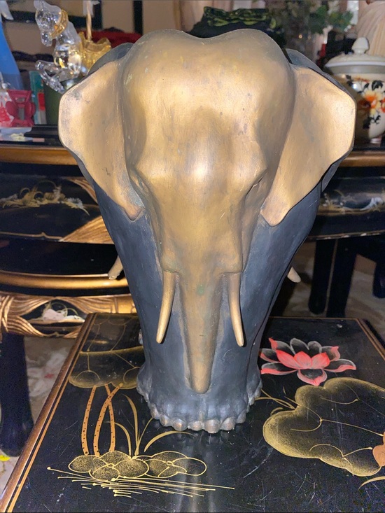 Toscano Other - Vintage Toscano Gold and Black Elephant Head Sculpture – Home Art Accent